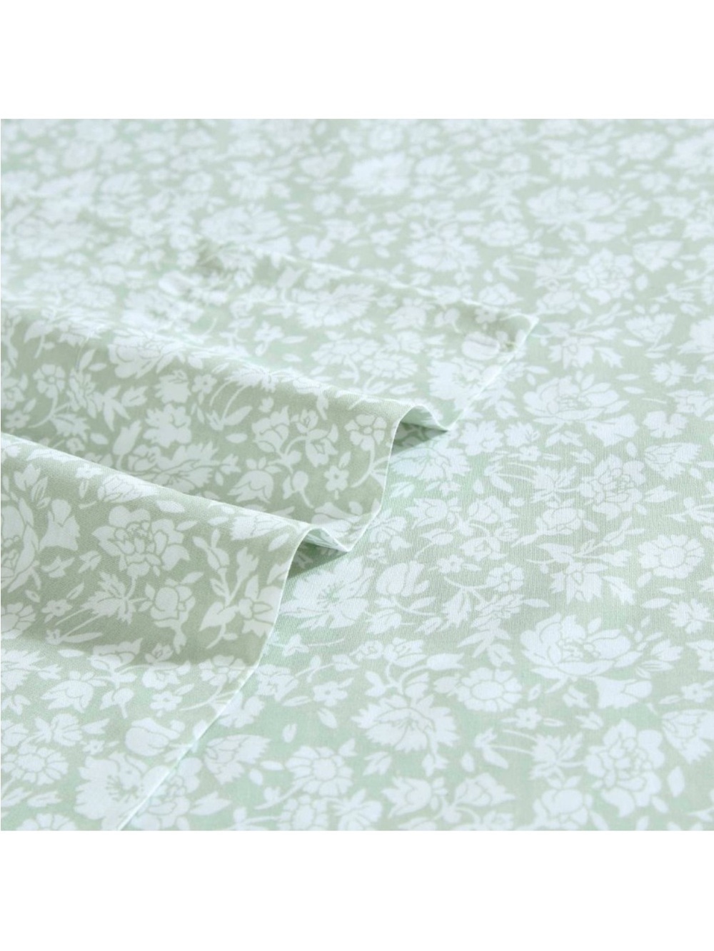 Laura Ashley Heirloom Ditzy Green Floral Queen 4 Pc Sheet Set NWT